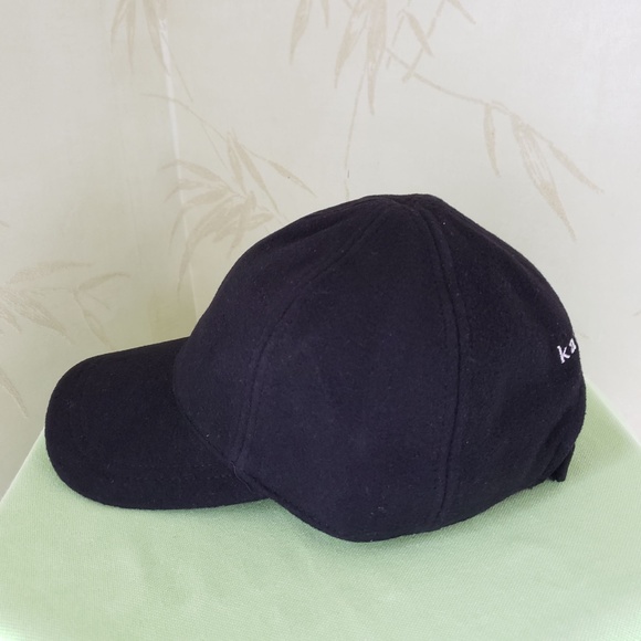 KATE SPADE SPADE FLOWER WOOL BLEND BASEBALL HAT CAP:NWT BLACK - Picture 7 of 10